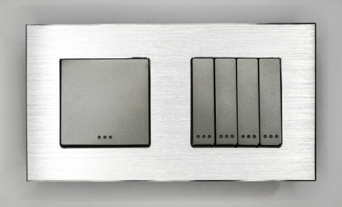 Intrerupator tactil 2 doze configurabil cu rama de aluminiu (simplu, dublu, triplu, cap scara, dimabil, etc.) [3]