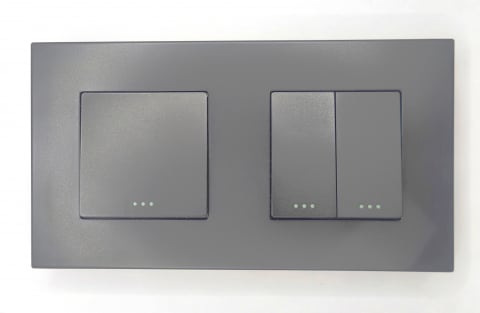 Intrerupator mecanic 2 doze configurabil cu rama de plastic (simplu, dublu, triplu, cap scara, dimabil, etc.) [1]