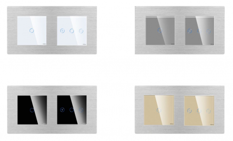 Intrerupator tactil 3 doze configurabil cu rama de aluminiu (simplu, dublu, triplu, cap scara, dimabil, etc.) [2]