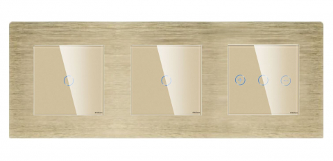Intrerupator tactil 3 doze configurabil cu rama de aluminiu (simplu, dublu, triplu, cap scara, dimabil, etc.) [1]