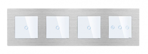 Intrerupator tactil 4 doze configurabil cu rama de aluminiu (simplu, dublu, triplu, cap scara, dimabil, etc.) [1]