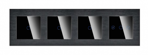 Intrerupator tactil 4 doze configurabil cu rama de aluminiu (simplu, dublu, triplu, cap scara, dimabil, etc.) [2]