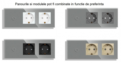 Intrerupator tactil + priza 3 doze configurabil (simple, cap scar/cruce, prize cu wifi, etc). [3]