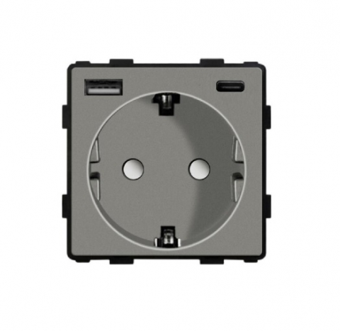 Modul priza Schuko + USB-A + USB-C 20W Fast Charge [1]