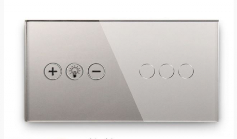Panou Intrerupator tactil 2 doze configurabil (simplu, dublu, draperie, sonerie, etc.) DOAR PANOUL DE STICLA!!! FARA MODULE!!! [7]