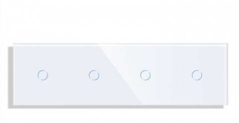 Rame Sticla - Panou Intrerupator tactil 4 doze configurabil (simplu, dublu, draperie, etc,) DOAR PANOUL DE STICLA !!!  FARA MODULE!!!