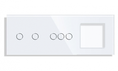 Panou Intrerupator tactil + priza 3 doze configurabil (simplu, dublu, draperie, etc. )  DOAR PANOUL DE STICLA!!! FARA MODULE!!! [2]