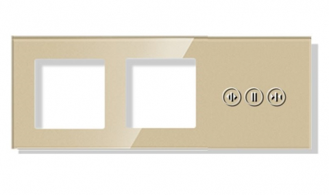 Panou Intrerupator tactil + priza 3 doze configurabil (simplu, dublu, draperie, etc, )  DOAR PANOUL DE STICLA!!! FARA MODULE!!! [3]
