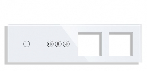 Panou Intrerupator tactil + priza 4 doze configurabil (simplu, dublu, draperie, etc.)  DOAR PANOUL DE STICLA !!!  FARA MODULE!!! [5]