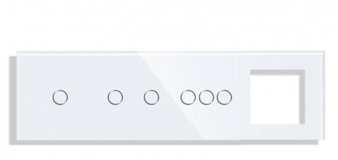 Panou Intrerupator tactil + priza 4 doze configurabil (simplu, dublu, draperie, etc. )  DOAR PANOUL DE STICLA !!!  FARA MODULE!!! [1]
