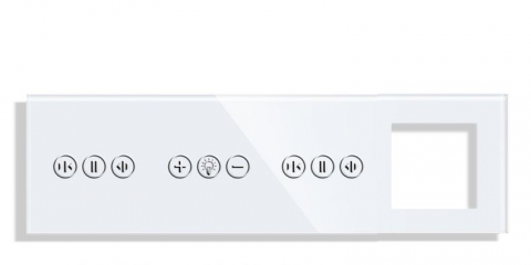 Panou Intrerupator tactil + priza 4 doze configurabil (simplu, dublu, draperie, etc. )  DOAR PANOUL DE STICLA !!!  FARA MODULE!!! [3]