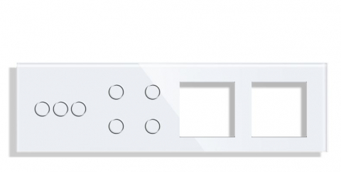 Panou Intrerupator tactil + priza 4 doze configurabil (simplu, dublu, draperie, etc.)  DOAR PANOUL DE STICLA !!!  FARA MODULE!!! [3]