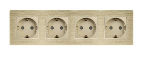 Priza configurabila 4 doze cu rama de aluminiu (simple, USB, Wifi, etc.) [1]