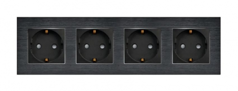 Priza configurabila 4 doze cu rama de aluminiu (simple, USB, Wifi, etc.) [1]