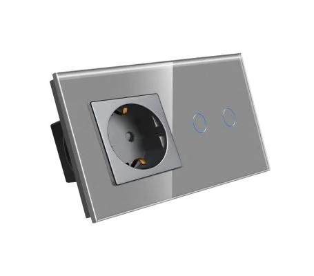 Priza + intrerupator tactil 2 doze configurabil (simplu, dublu, cap scara, draperie, priza USB, etc) [2]