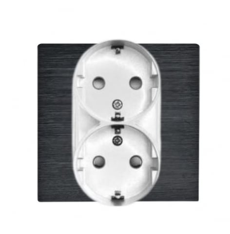 Priza dubla cu rama de aluminiu (1 doza) [2]