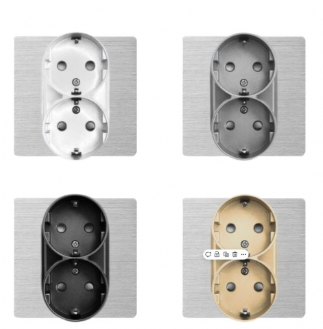 Priza dubla cu rama de aluminiu (1 doza) [2]