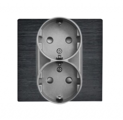 Priza dubla cu rama de aluminiu (1 doza) [4]