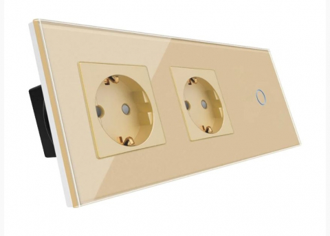 Sticla + Touch / tactil - Priza + intrerupator (3 doze) configurabil (simple, cap scar/cruce, prize cu wifi, etc).