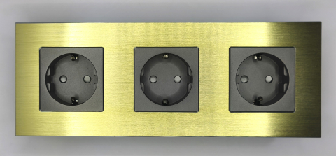 Priza tripla configurabila 3 doze cu rama din aluminiu (simple, USB, Wifi, etc.) [5]