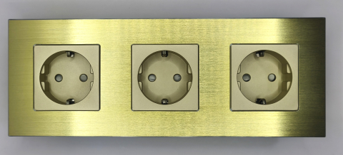 Priza tripla configurabila 3 doze cu rama din aluminiu (simple, USB, Wifi, etc.) [1]