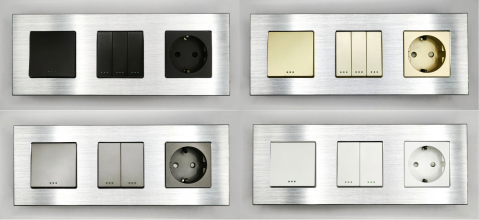 Priza tripla configurabila 3 doze cu rama din aluminiu (simple, USB, Wifi, etc.) [9]