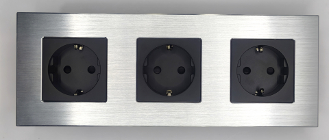 Priza tripla configurabila 3 doze cu rama din aluminiu (simple, USB, Wifi, etc.) [7]