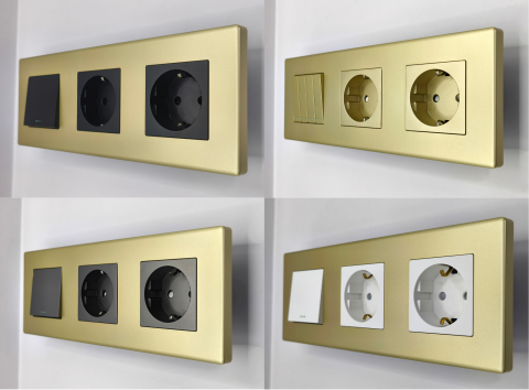 Priza tripla configurabila 3 doze cu rama din plastic (simple, USB, Wifi, etc.) [2]