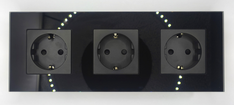 Priza tripla configurabila 3 doze cu rama din sticla (simple, USB, Wifi, etc.) [1]