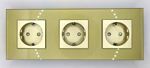 Priza tripla configurabila 3 doze cu rama din sticla (simple, USB, Wifi, etc.) [1]