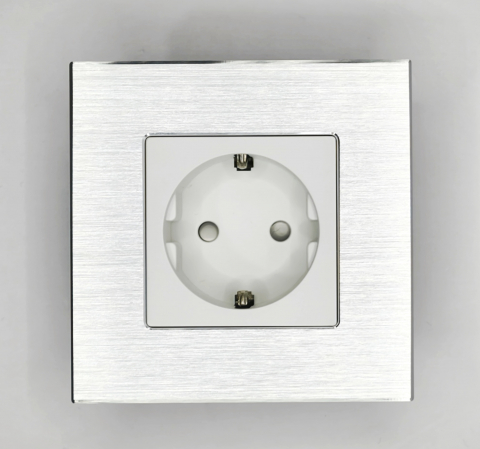 Priza simpla cu rama de aluminiu (1 doza) configurabil (simpla, cu wifi, usb). [1]