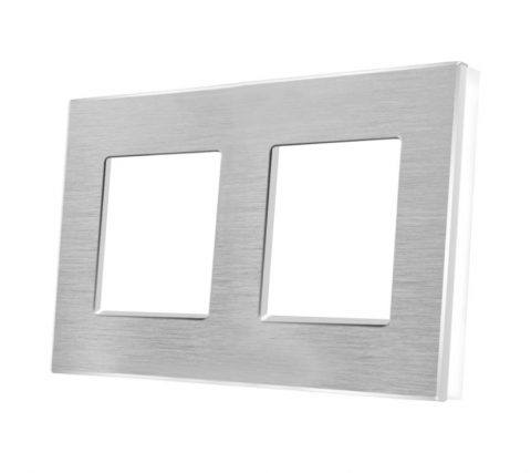 Rame Aluminiu - Rama dubla aluminiu 2 doze (priza , intrerupator, etc.)
