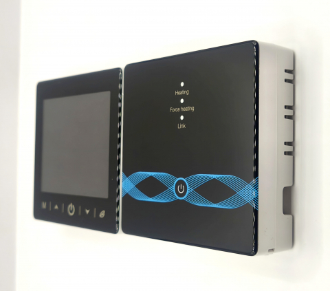 Incalzire - TOR-25 Portabil Termostat Inteligent, cu WiFi+RF, ecran tactil, pentru centrale pe gaz, incalzire in pardoseala Negru