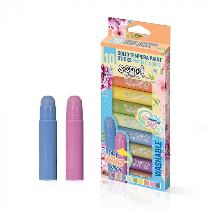 Creioane tempera, culori pastel, 10 cul/set - S-COOL [1]