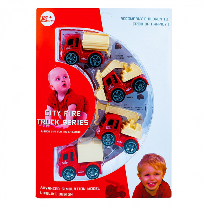 Masinute pompieri frictiune, 4 buc/set [1]