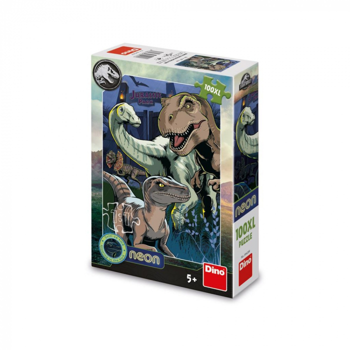 Puzzle neon Jurasic World, 100 piese - DINO TOYS [1]