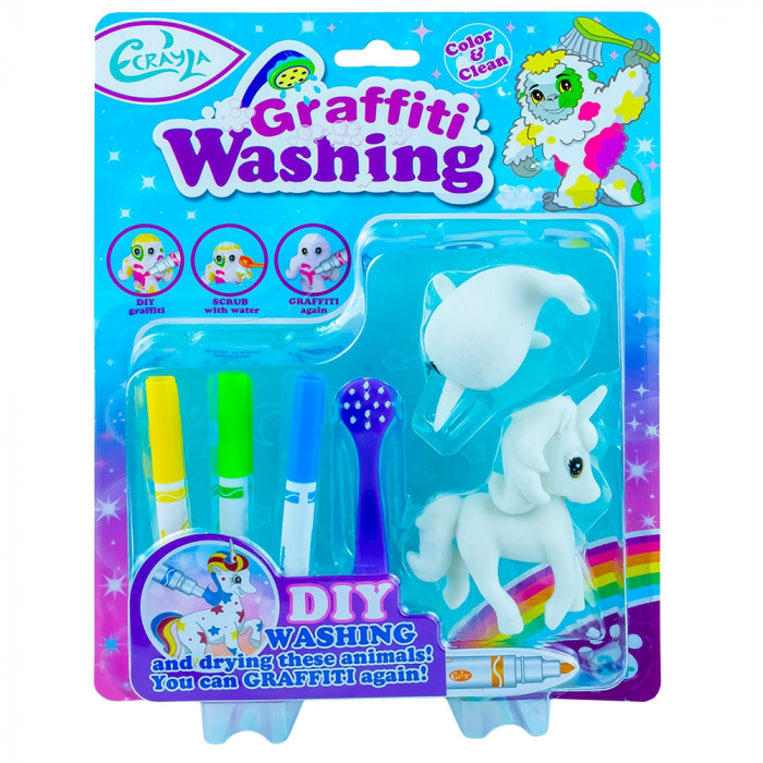 Set creativ, Animalute care pot fi desenate si spalate, 2 buc/set [1]