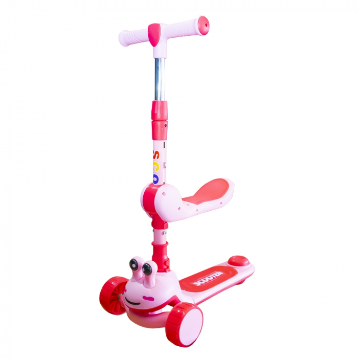Trotineta cu scaunel, roti silicon, cu led - Broscuta [1]