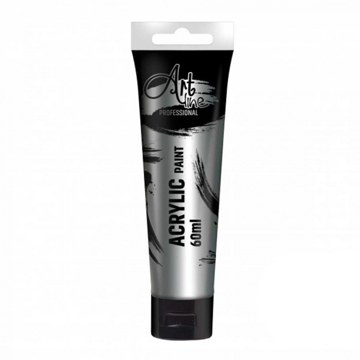 Vopsea acrilica metalizata Art, 60 ml, 6buc/set, SILVER - ARTLINE [1]