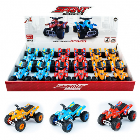 Masini Frictiune - ATV din metal, cu frictiune, 12 buc/set