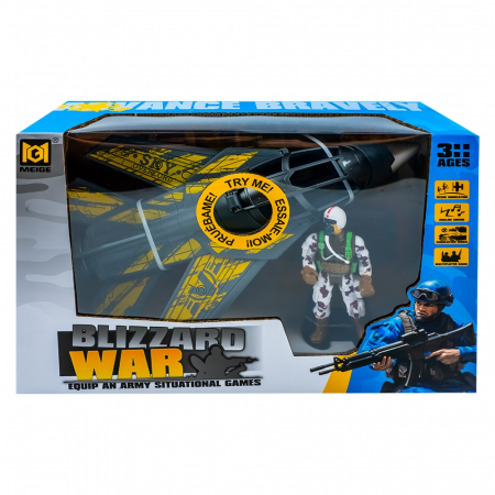 Avioane - Elicoptere - Tancuri - Avion militar cu muzica si sunete + figurina soldat