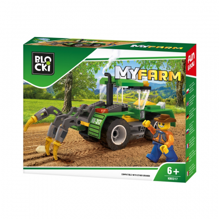 Cuburi constructie si jocuri constructii - Blocki My Farm, Tractor cu plug