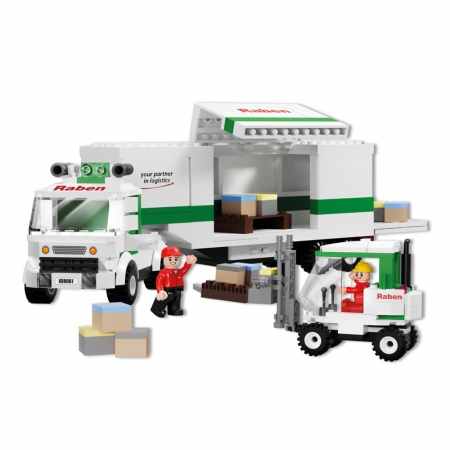 Cuburi constructie si jocuri constructii - Blocki Raben, Camion cu remorca, 377 piese