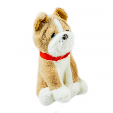 Jucarii din plus - Catelus din plus, cu fundita, 28 cm