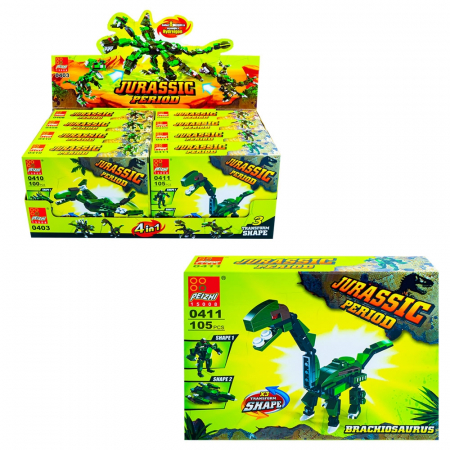 Cuburi constructie si jocuri constructii - Cuburi constructii, Dinozaur, 8 seturi/cutie