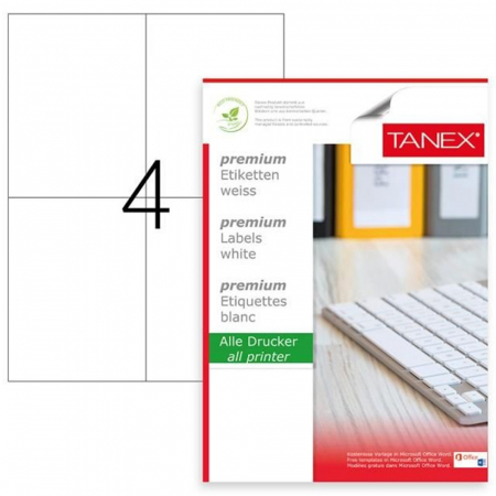 ACCESORII BIROU - Etichete 105x148.5mm, 4/A4, 100/top - TANEX
