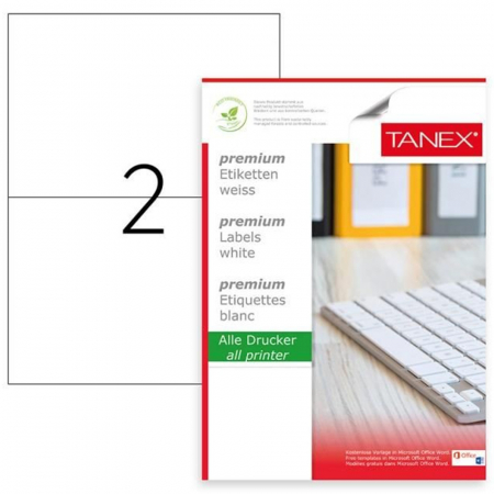 ACCESORII BIROU - Etichete 210x148.5mm, 2/A4, 100/top - TANEX