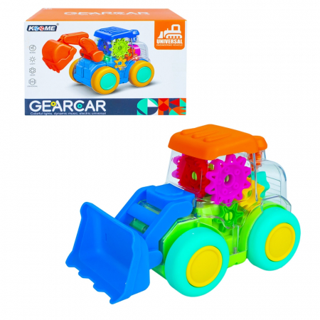 Masini Plastic - Metal - Excavator, carcasa transparenta, cu lumina si sunet