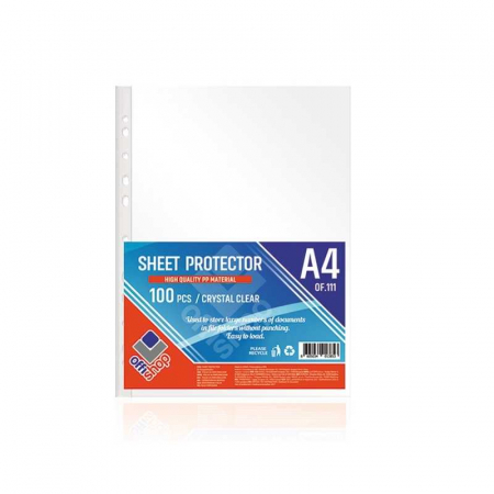 ACCESORII BIROU - Folie protectie A4, Cristal, 80mic, 100 buc/set - OFFISHOP