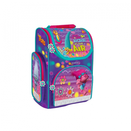 PRODUSE ȘCOLARE - Ghiozdan - carcasa tare TROLLS, 37x27x14,5cm - STARPAK